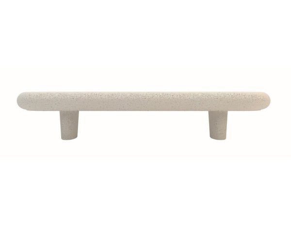 white stone terrazzo bench seating 
