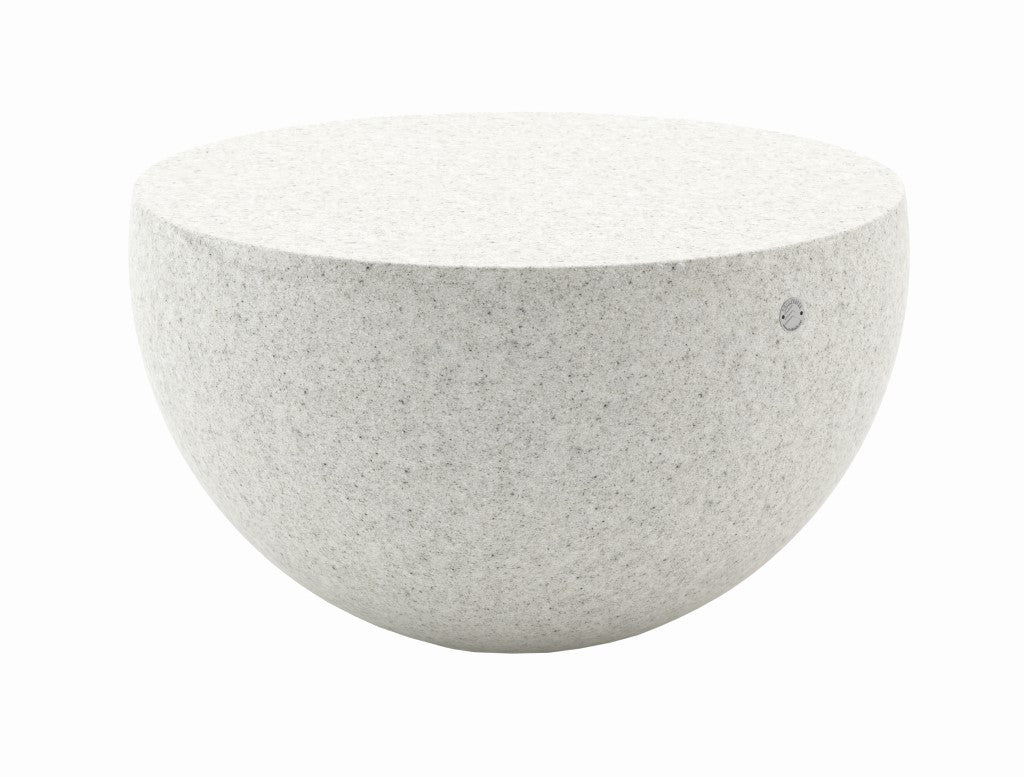 white granite terrazzo stone round coffee table indoor outdoor