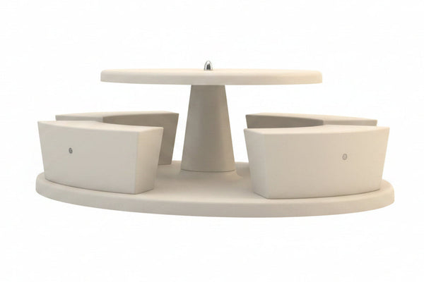 white granite stone picnic table bench seat with stone base outdoor design
