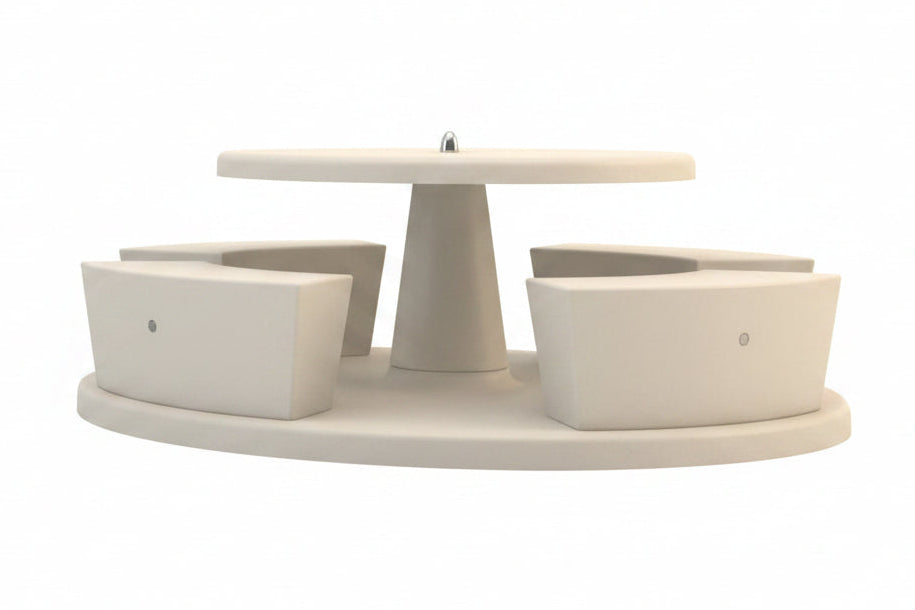 white granite stone picnic table bench seat with stone base outdoor design