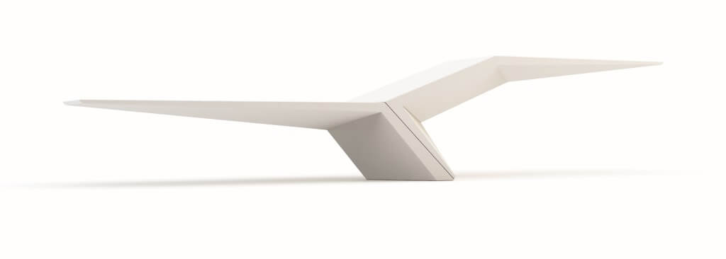 white granite marble stone bench seat wing design modern 