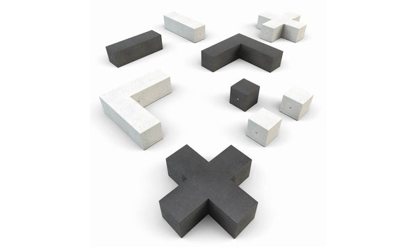 white granite black granite stone bench seating street furniture outdoor L shape modular shape