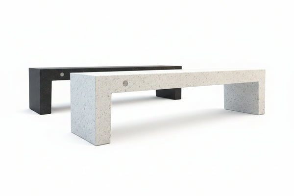 outdoor stone terrazzo bench seating street furniture 