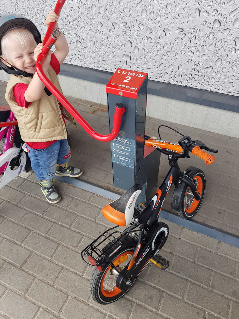 kids bike urban transit bike parking solution technology phone app locking bike parking solar powered