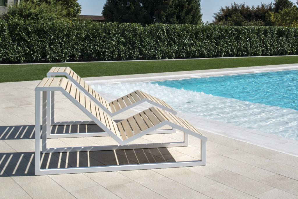outdoor indoor metal chaise lounge pool side