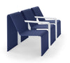 indoor outdoor street furniture armchair modular bent tubes metal designer blue and white