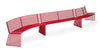 outdoor street furniture metal bench red