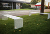 outdoor white metal bench slim modern design