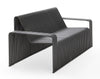 indoor outdoor street furniture sofa bent tubes metal designer black graphite